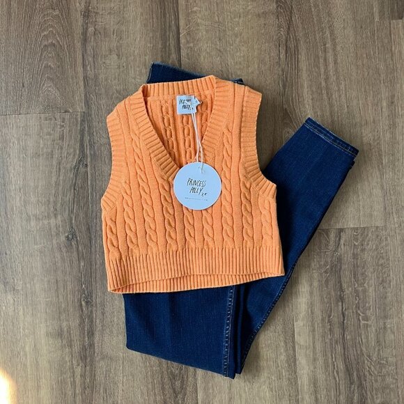 NEW Princess Polly Sydney Cropped Orange Sweater Vest Sz XS/S - Picture 10 of 10